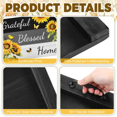 Double sided stove top cover black on reverse with sunflower motif