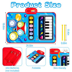 Mat size 31.5 by 19.6 inches for toddlers