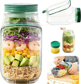 32oz salad shaker container with clear body