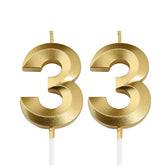 Gold 33rd cake topper with 33 Birthday Candles on cake