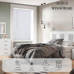 35 wide by 60 long white cordless window blind