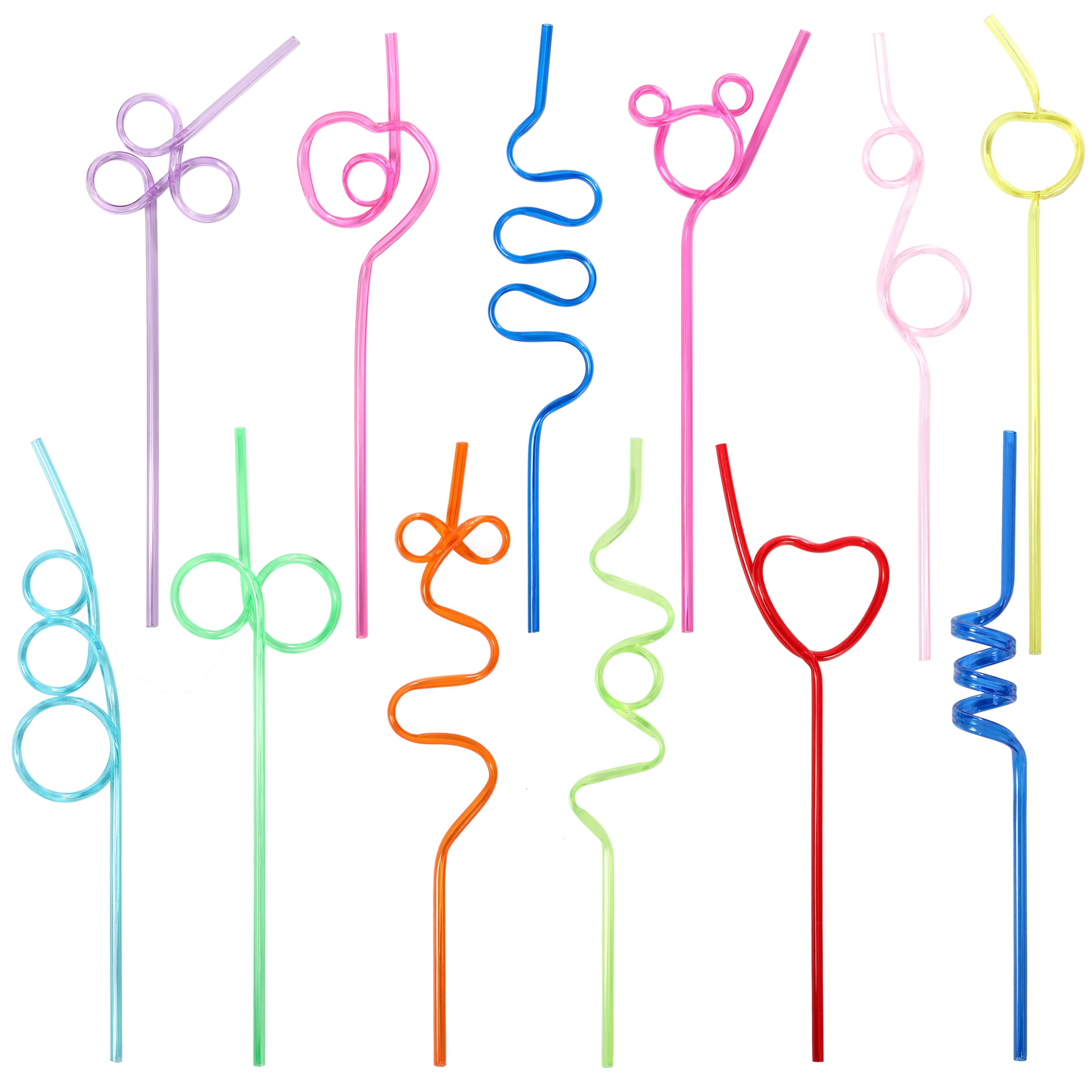 36 Pcs Crazy Straws set for kids with loop designs