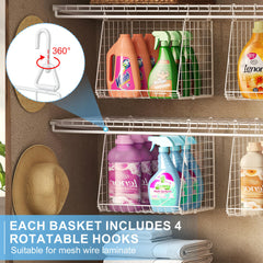 360-degree rotating hooks on hanging laundry organizer