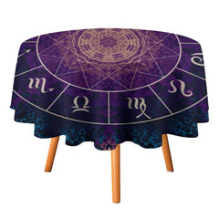 36x36 round purple polyester tablecloth