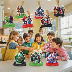 Character themed honeycomb table decorations sized 6.3 inches by 6.7 inches