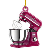 3D effect personalized baking mixer Christmas ornament with Santa hat
