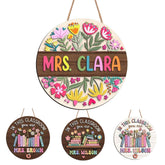 3D floral design on door sign for teacher