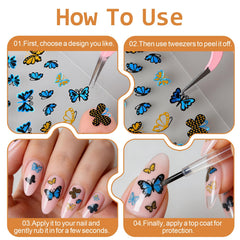 Nail art stickers for women and girls floral designs