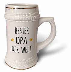 3dRose Bester Opa der Welt Stein Mug 22oz white ceramic with gold accents