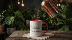 3drose white ceramic mug red interior ergonomic handle