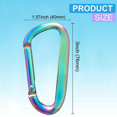 D Ring caribeener clip with spring snap gate for keys