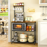 3IngSeagulls Bakers Rack with Storage rustic brown kitchen rack