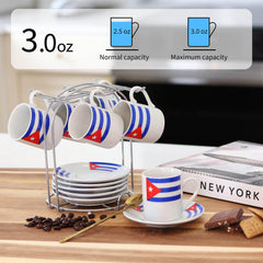 Three ounce espresso cups featuring Cuban flag