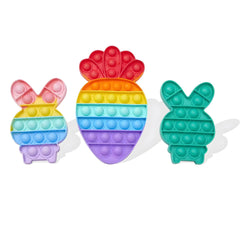 3Pack Easter Bunny Carrot Pop Bubble Fidget Sensory Toys packaging