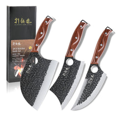 3pcs butcher knife set hand forged blades