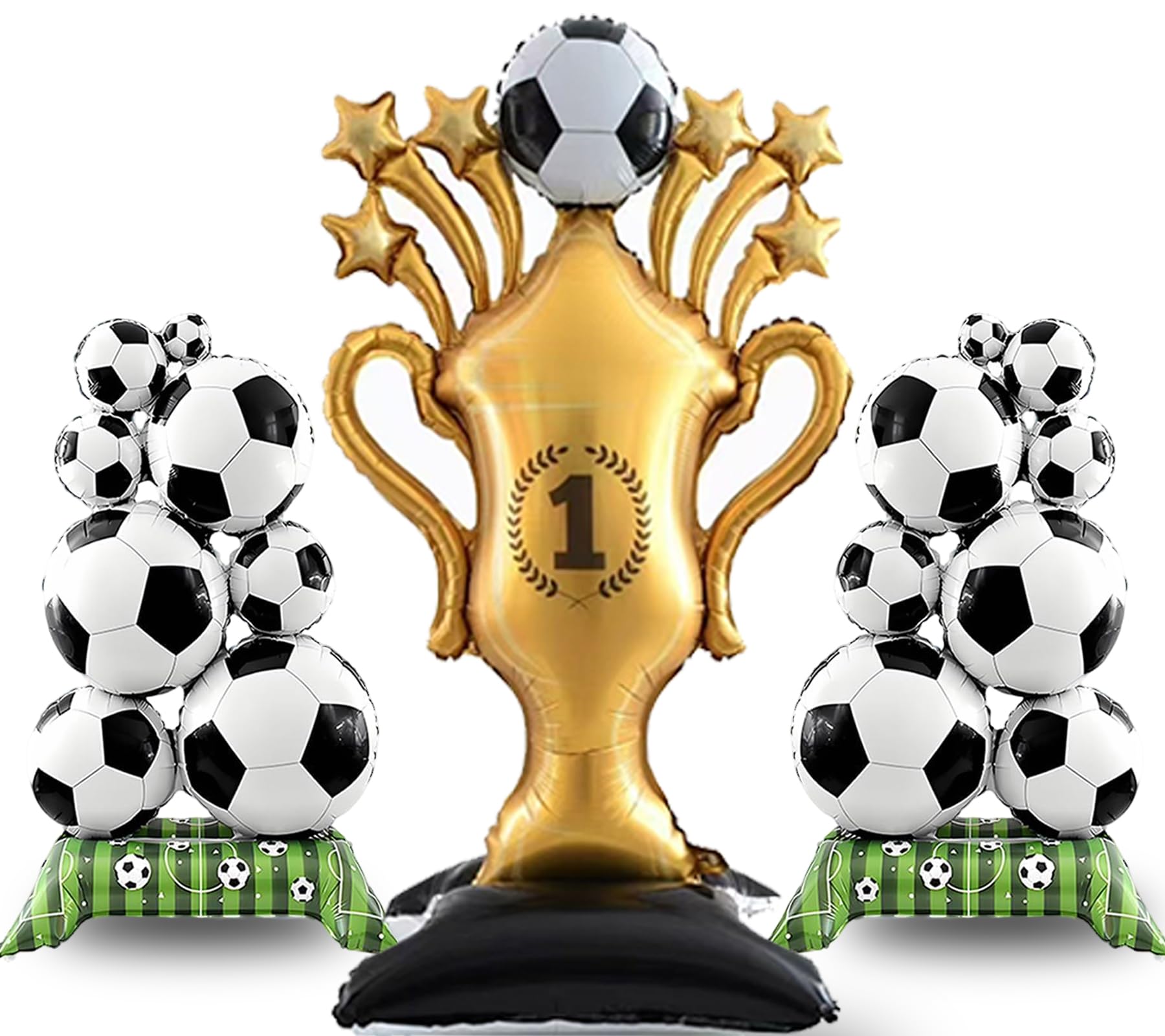 3PCS soccer party decorations with large balloons