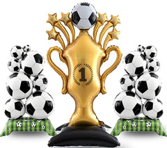 3PCS soccer party decorations with large balloons