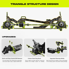 Fully enclosed central differential triangle bracket and CNC shock tower