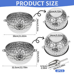 stainless steel ice buckets with ergonomic 4-inch scoops