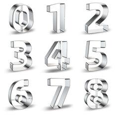 4 inches number cookie cutters digits 0 to 8 in a 9-piece set