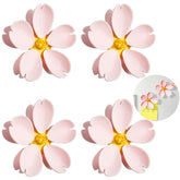 Four pack cherry chip clips magnetic set with pink and yellow blossoms