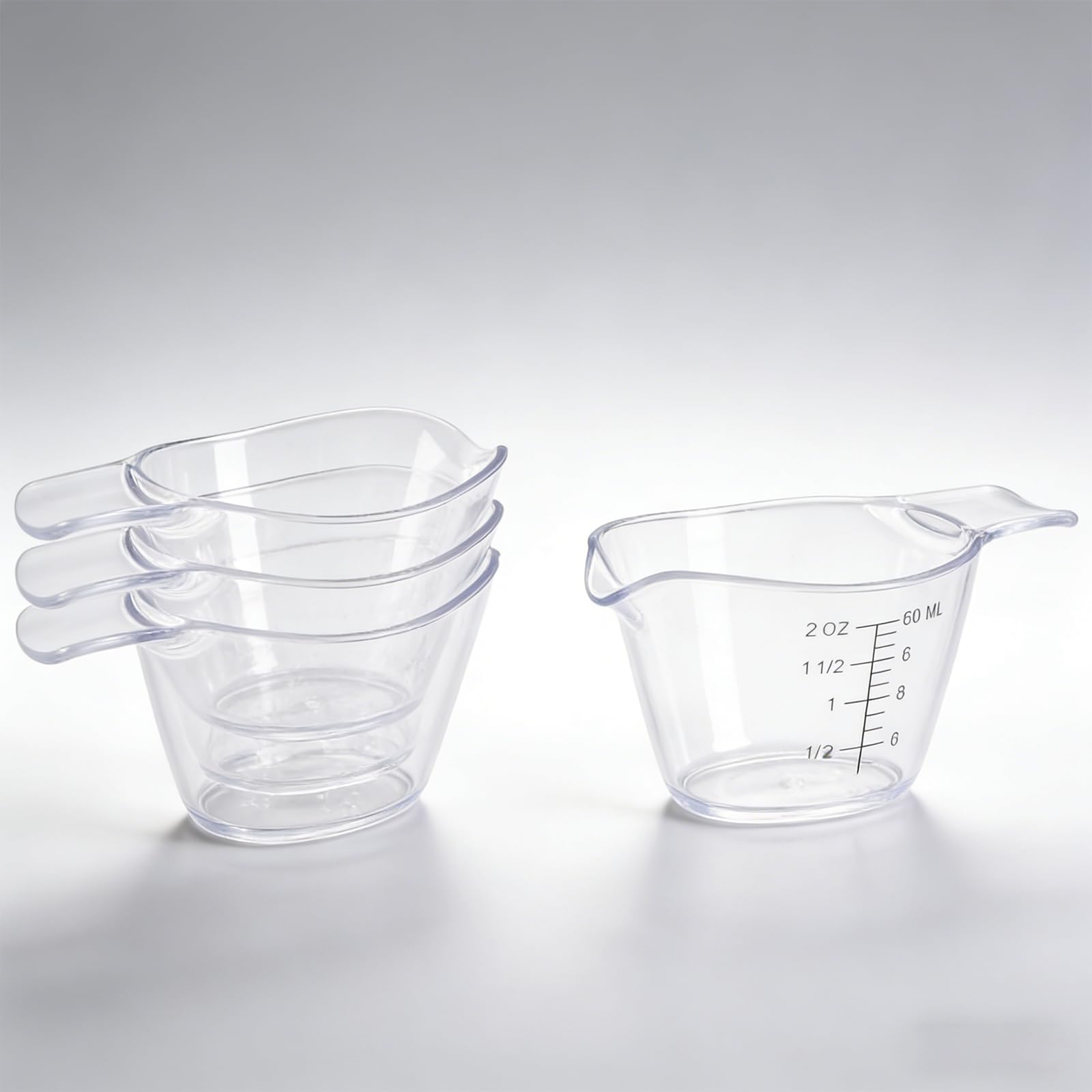four-pack small measuring cups clear markings