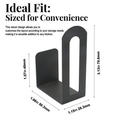 Stainless steel cutting board organizer rack with four holders