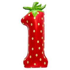 40 inch strawberry number 1 balloon for berry first birthday backdrop