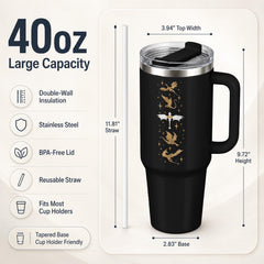 40oz dragon tumbler designed to fit standard car cup holders