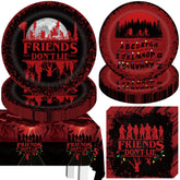 41 Stranger Birthday Party Decorations full set including plates napkins and tablecloth