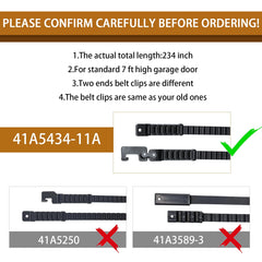 41A5434-11A belt compatible with select Chamberlain LiftMaster Whisper openers