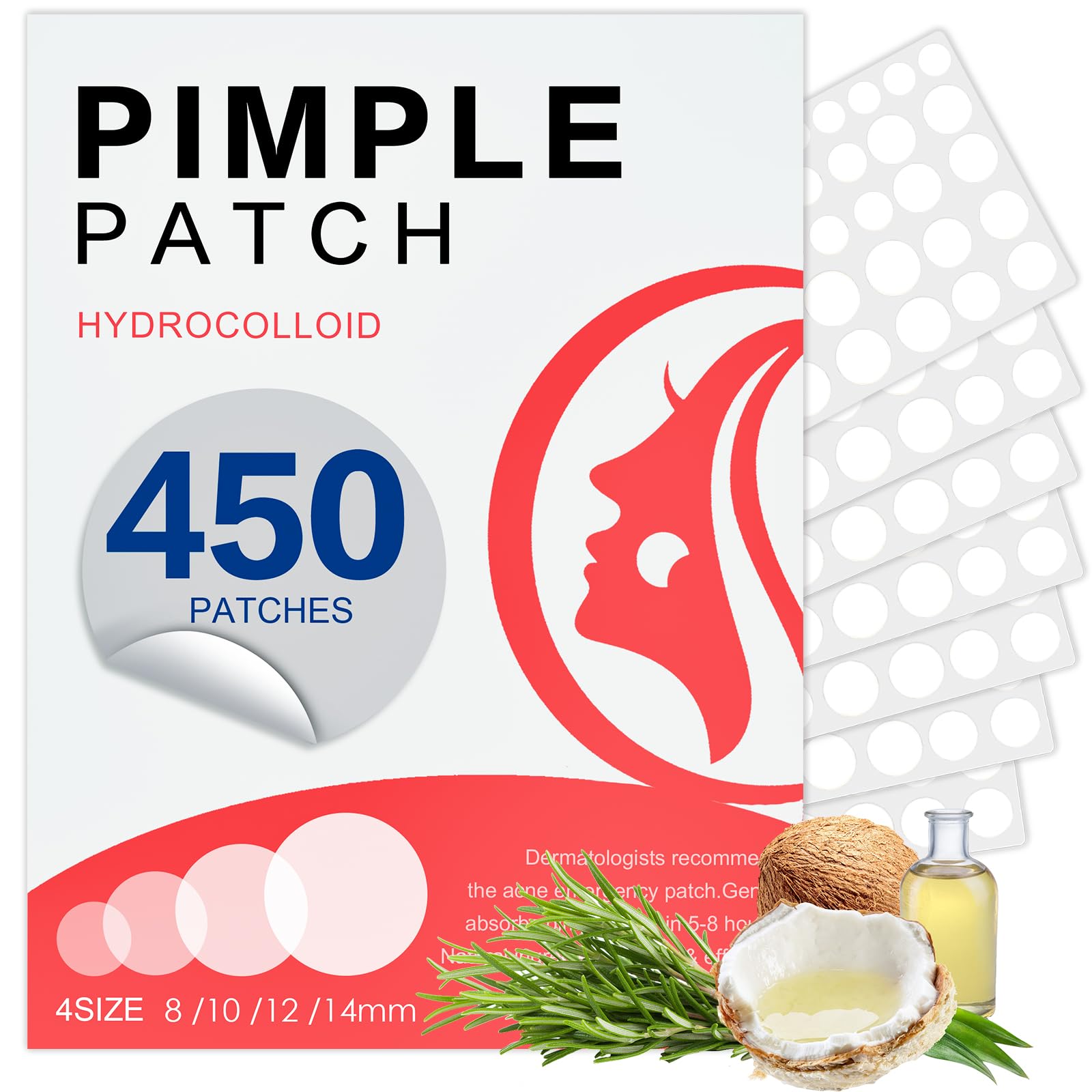450 Pimple Patches for Face 8mm patches 120 counts hydrocolloid