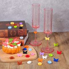 Four shapes silicone wine glass charms