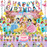 49pcs princess party supplies banner and balloons