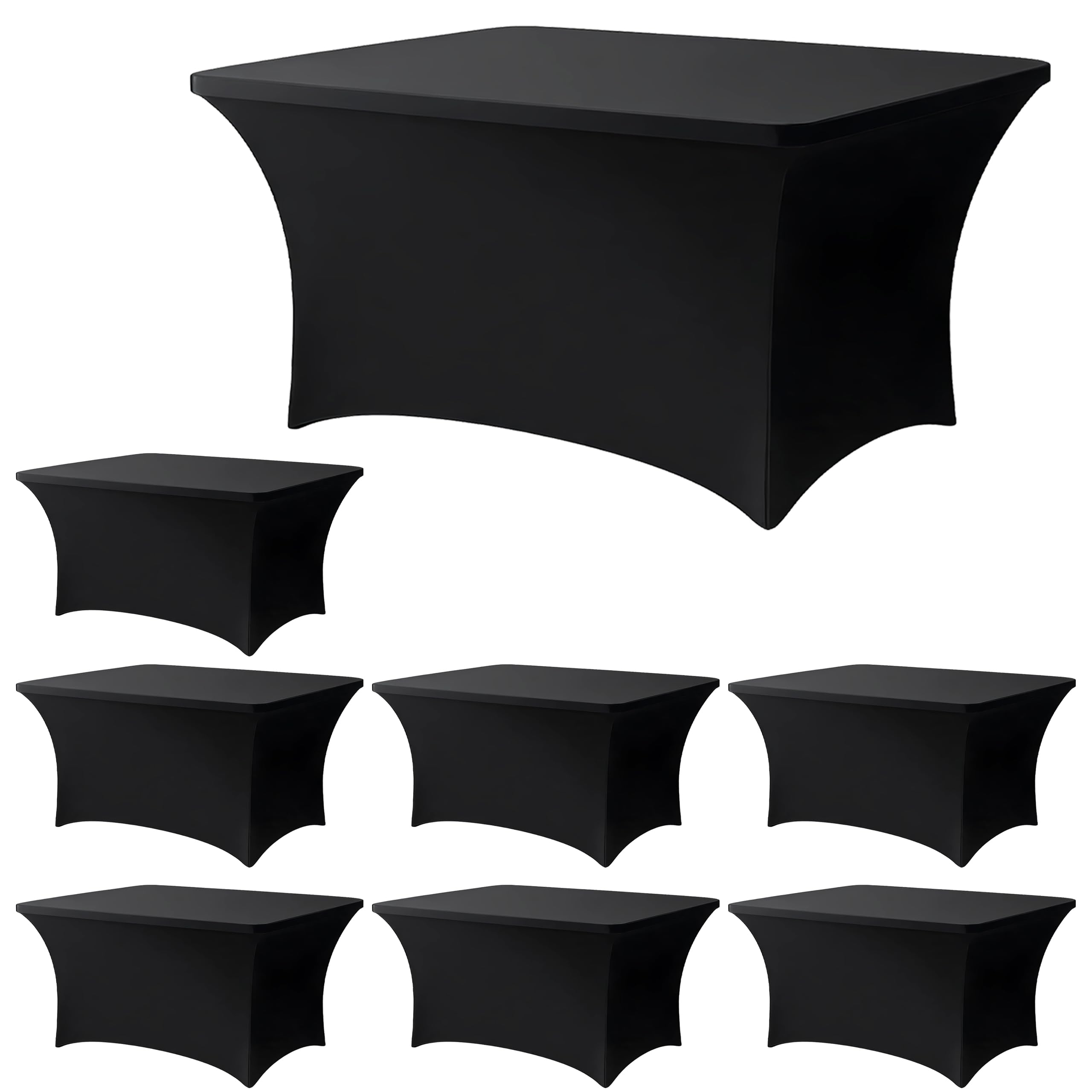 4ft black table cloth on a rectangular table top