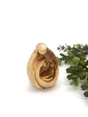 Hand carved olive wood nativity set rustic design