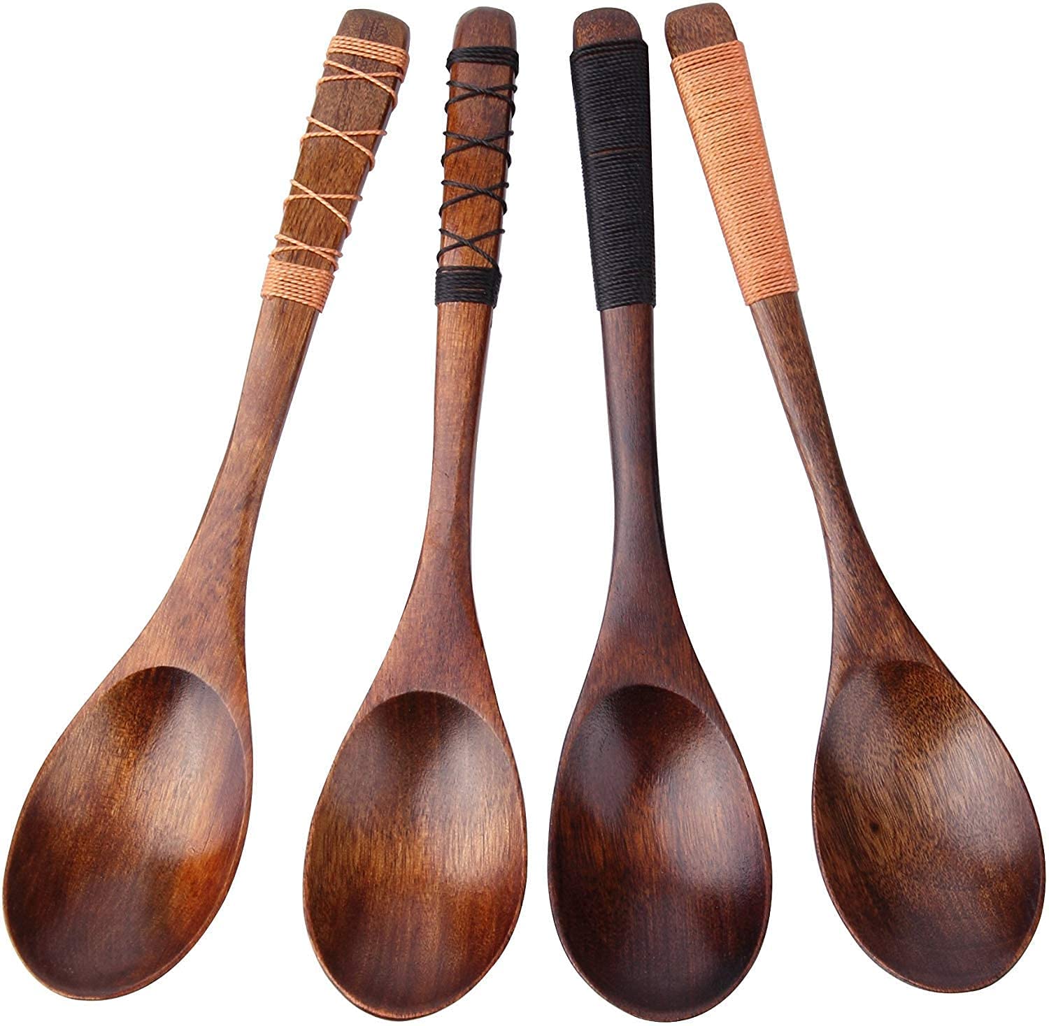 4pc handmade japanese style wooden spoon set