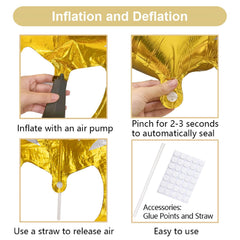 4pcs balloon set with straw and glue points