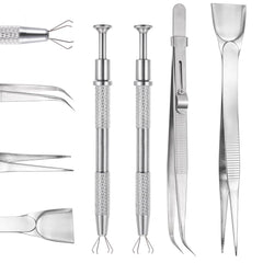 4Pcs cake decorating sprinkles tools set stainless steel four-claw pearl grabbers