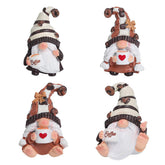 Four piece coffee gnome fridge magnet set for metal surfaces