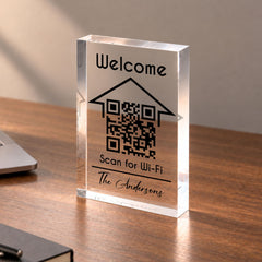 4x6 inch clear acrylic wifi sign for guest access