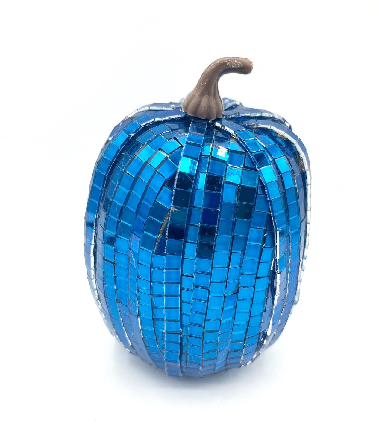 Handmade blue mosaic pumpkin 5 inch height