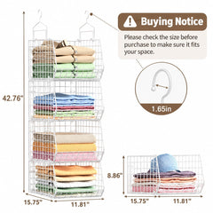 closet organizer with 5 S hooks included