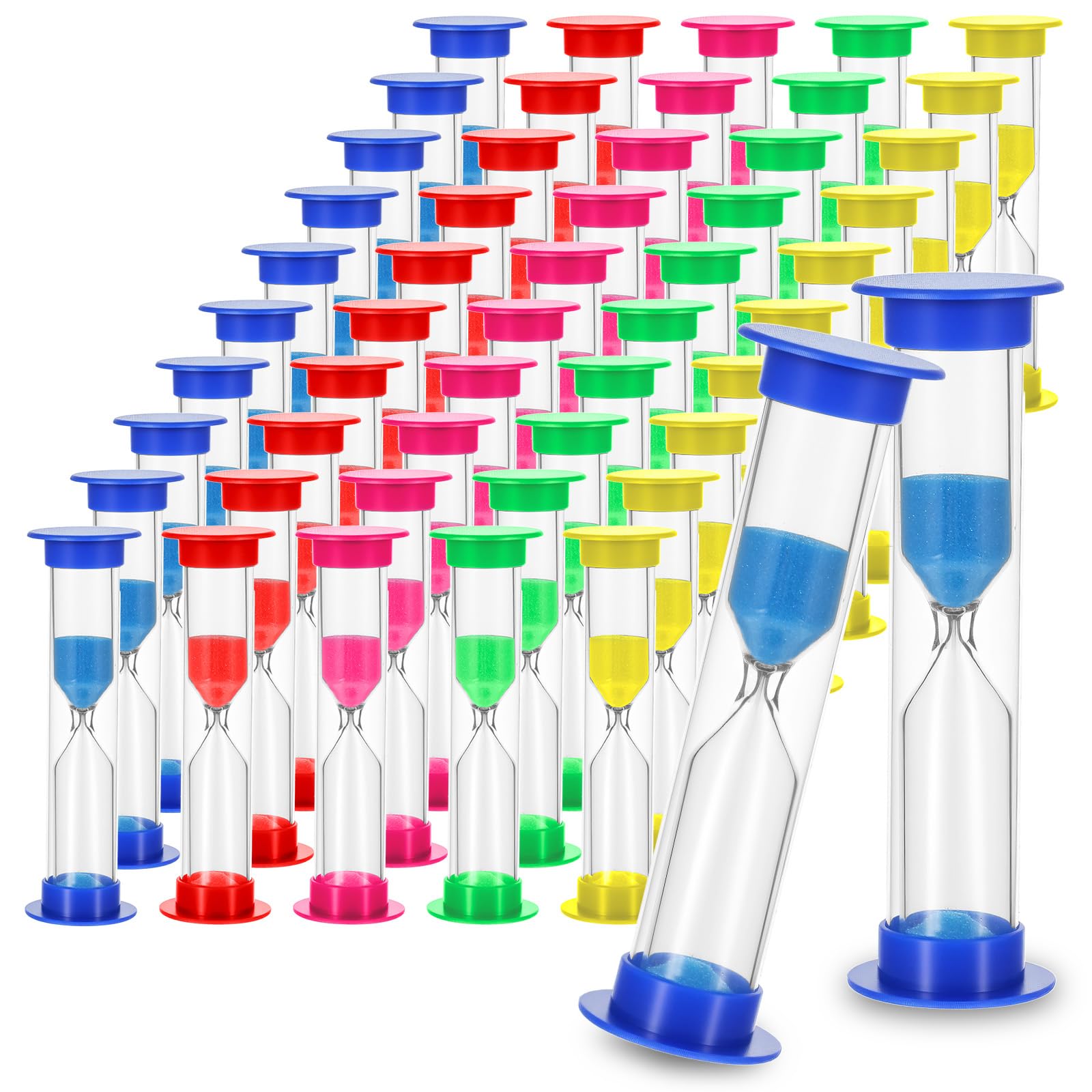 50 pcs multicolor 2 minute sand timer for kids set