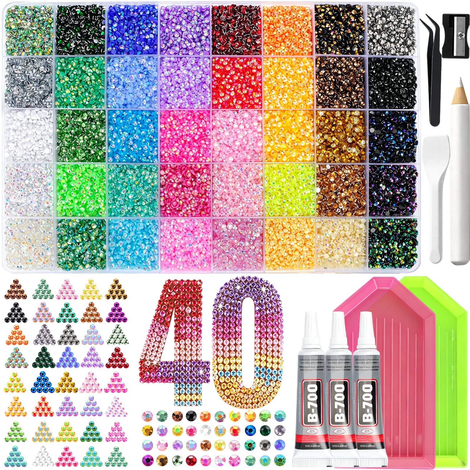 50000-pcs-rhinestones-3mm-kit in organizer box