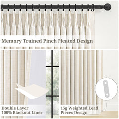 Pinch pleat memory trained curtain design