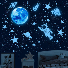 530pcs glow in the dark stars with sky blue moon set