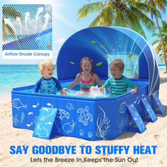 53x40x33in square kiddie pool with canopy dimensions