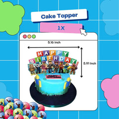 Big cake topper included with 58 Pcs Game Party Decorations