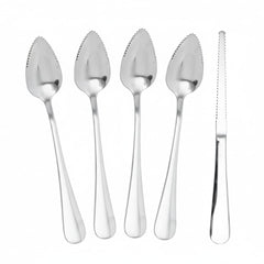 5Pcs stainless steel grapefruit spoons set with serrated edge